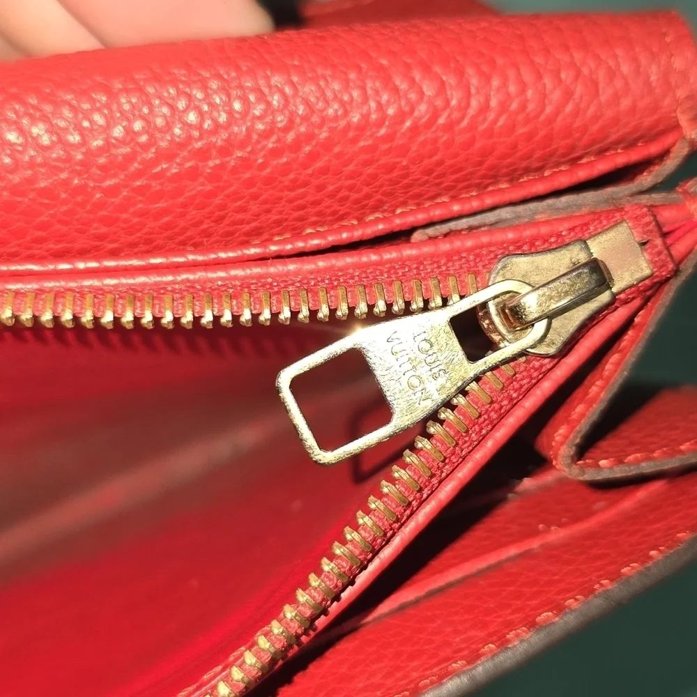 Authentic Louis Vuitton Red Empereinte Leather Women's Wallet
